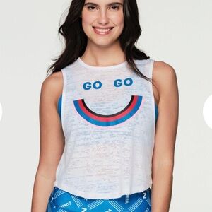 ZUMBA RETRO BEAT WHITE TANK - NWT